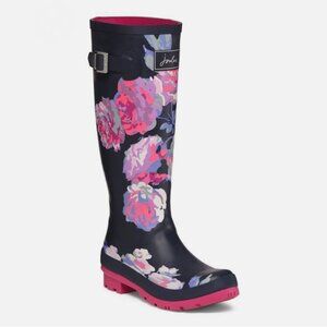 Joules Welly Floral High Shaft Waterproof Rain Boots